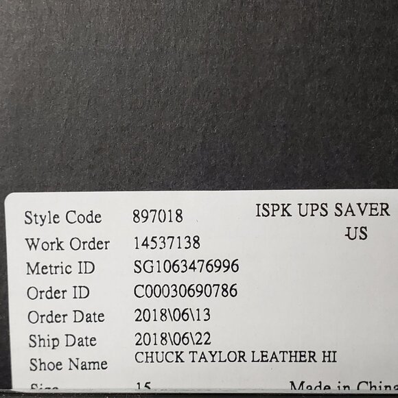 Converse All Star Chuck Taylor High Top Black Leather Sz M 15 - Picture 8 of 8